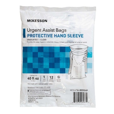 Mckesson Urgent Assist Bags with Protective Hand Sleeve, 12PK 16-8000HP